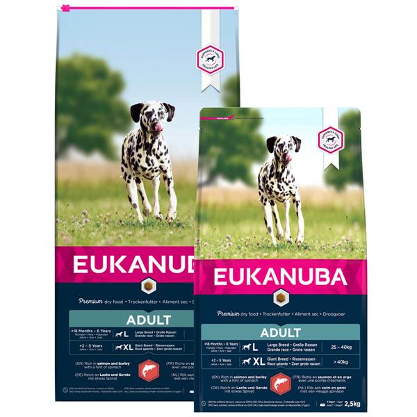 01 Eukanuba Adult m. laks og byg til stor og ekstra stor hund